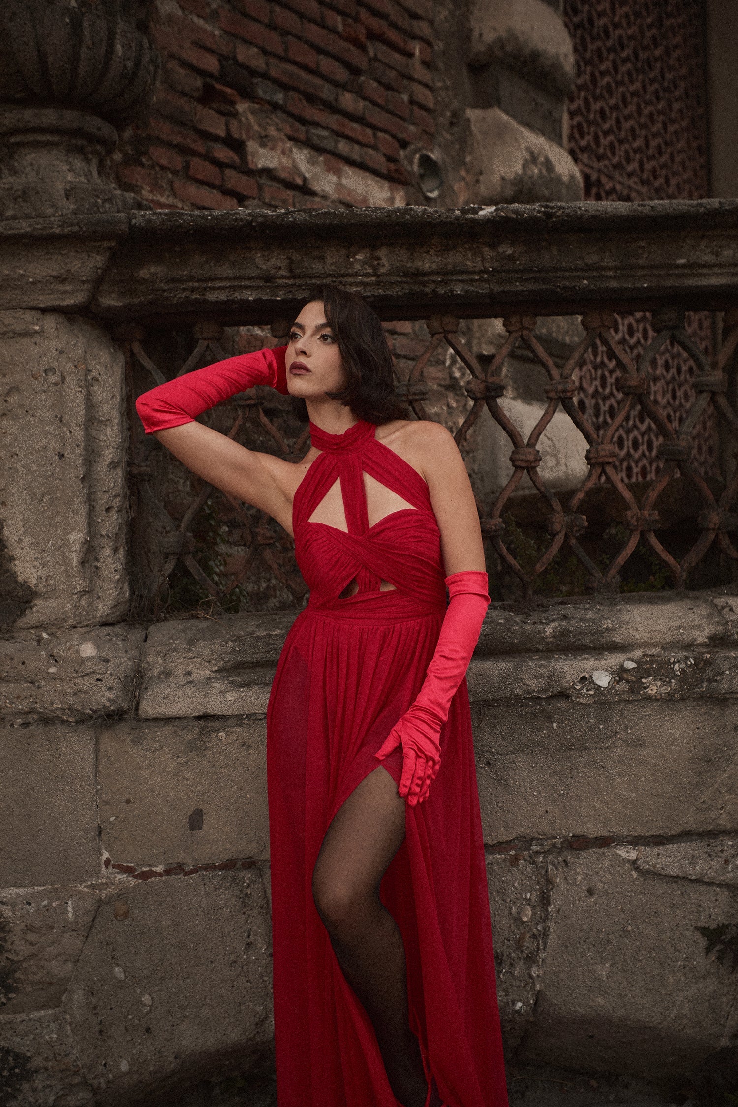 Tesare Halter Sleeveless Hollow Out Maxi Dress D240803201