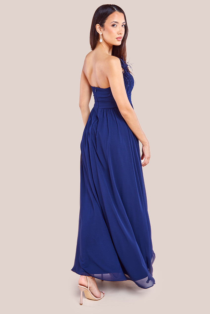 Bridesmaids Chiffon Maxi Dress - Navy DR3777