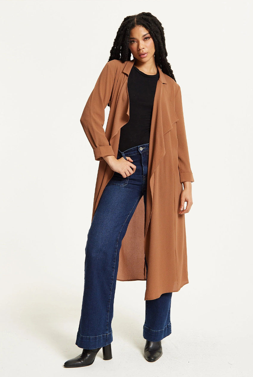 Camel Waterfall Duster Coat 25AW-44038