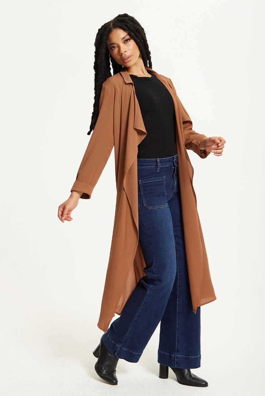 Camel Waterfall Duster Coat 25AW-44038