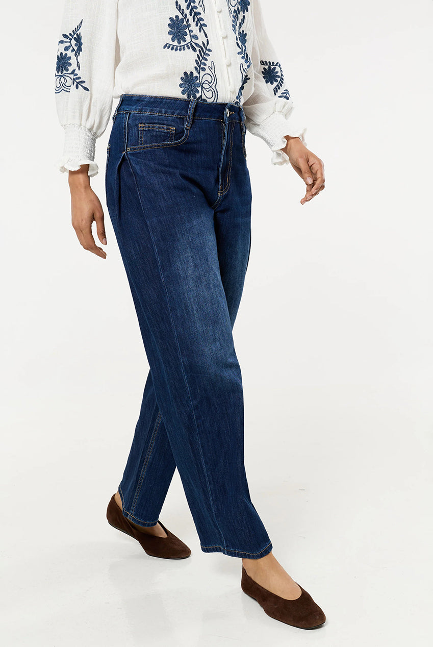 Dark Wash Wide Leg Denim Jeans LIQ1699009