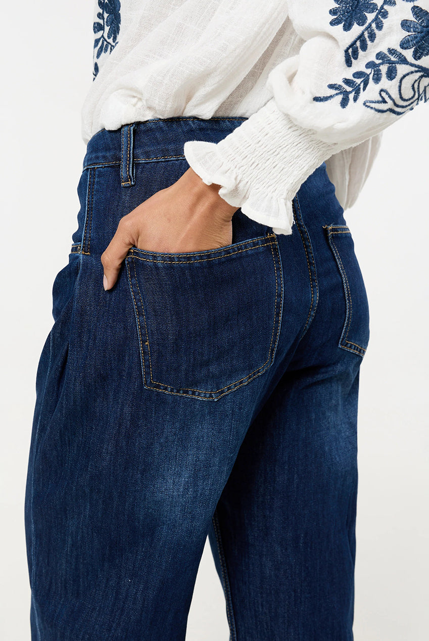 Dark Wash Wide Leg Denim Jeans LIQ1699009
