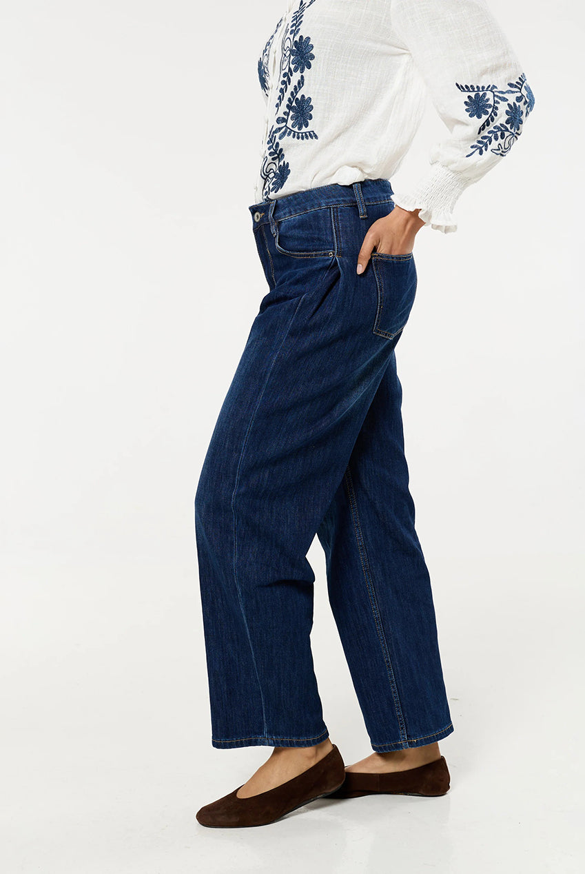 Dark Wash Wide Leg Denim Jeans LIQ1699009