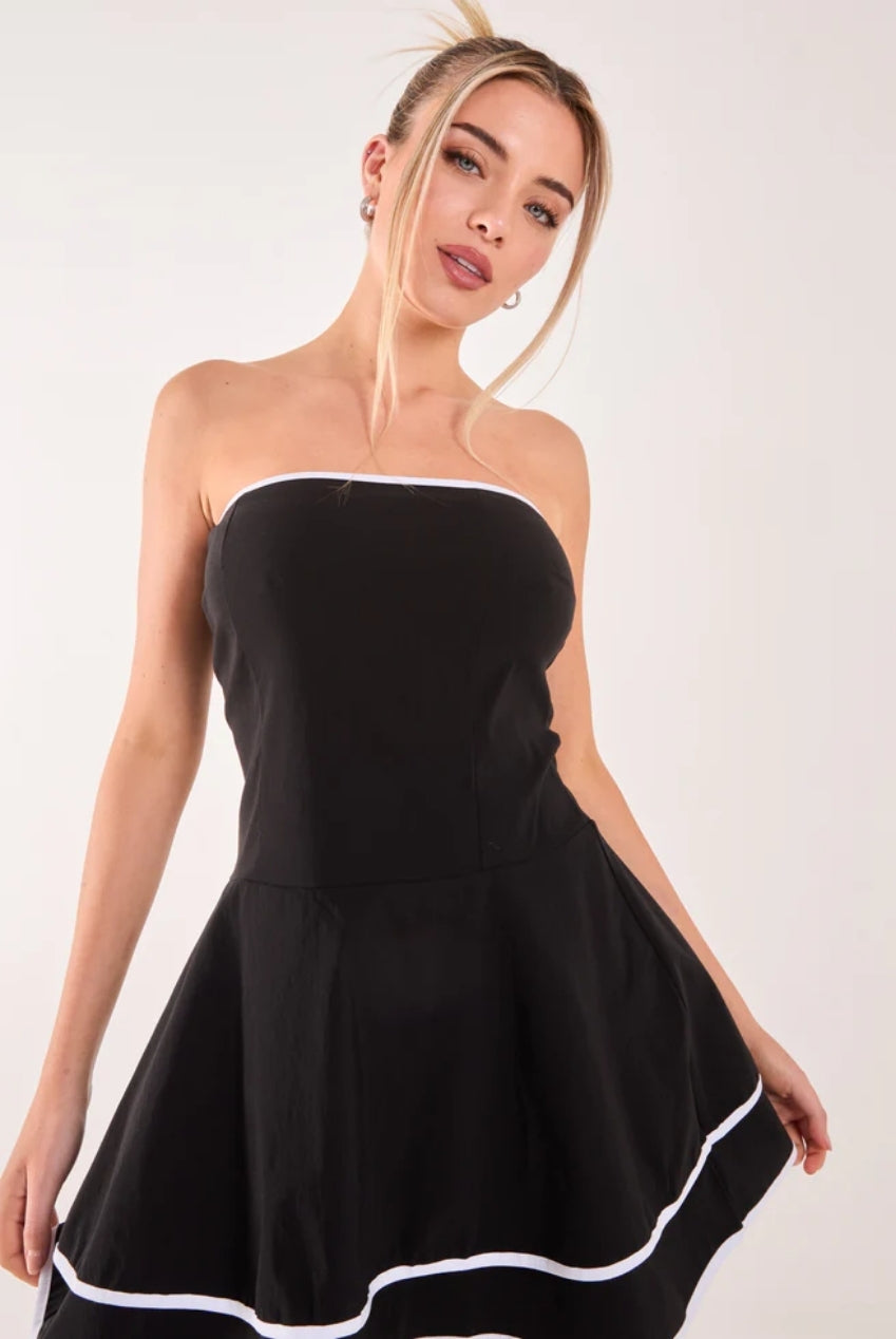 Bandeau Contrast Binding Mini Dress AW24132P031