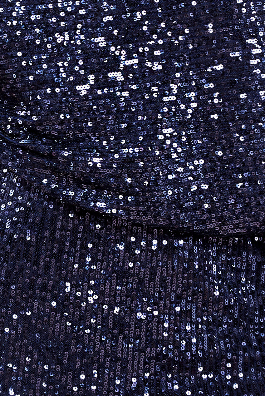 Sequin Cowl Neck Midi Dress - Navy DR3321