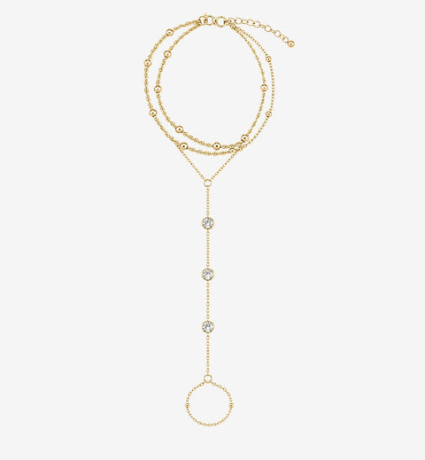 Enso Gold And Stone Hand Chain by Uchi & Soto