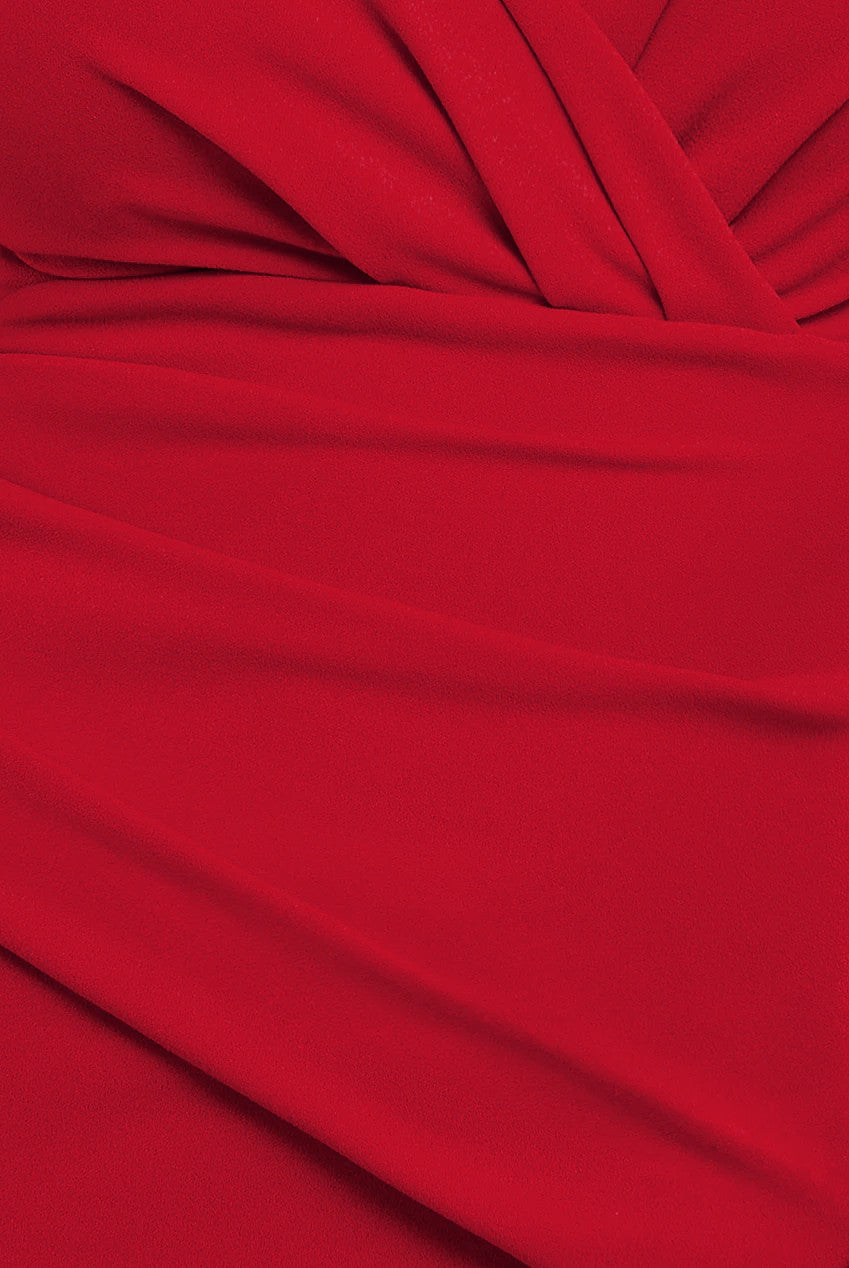 Bardot Pleated Maxi Dress - Red DR1092