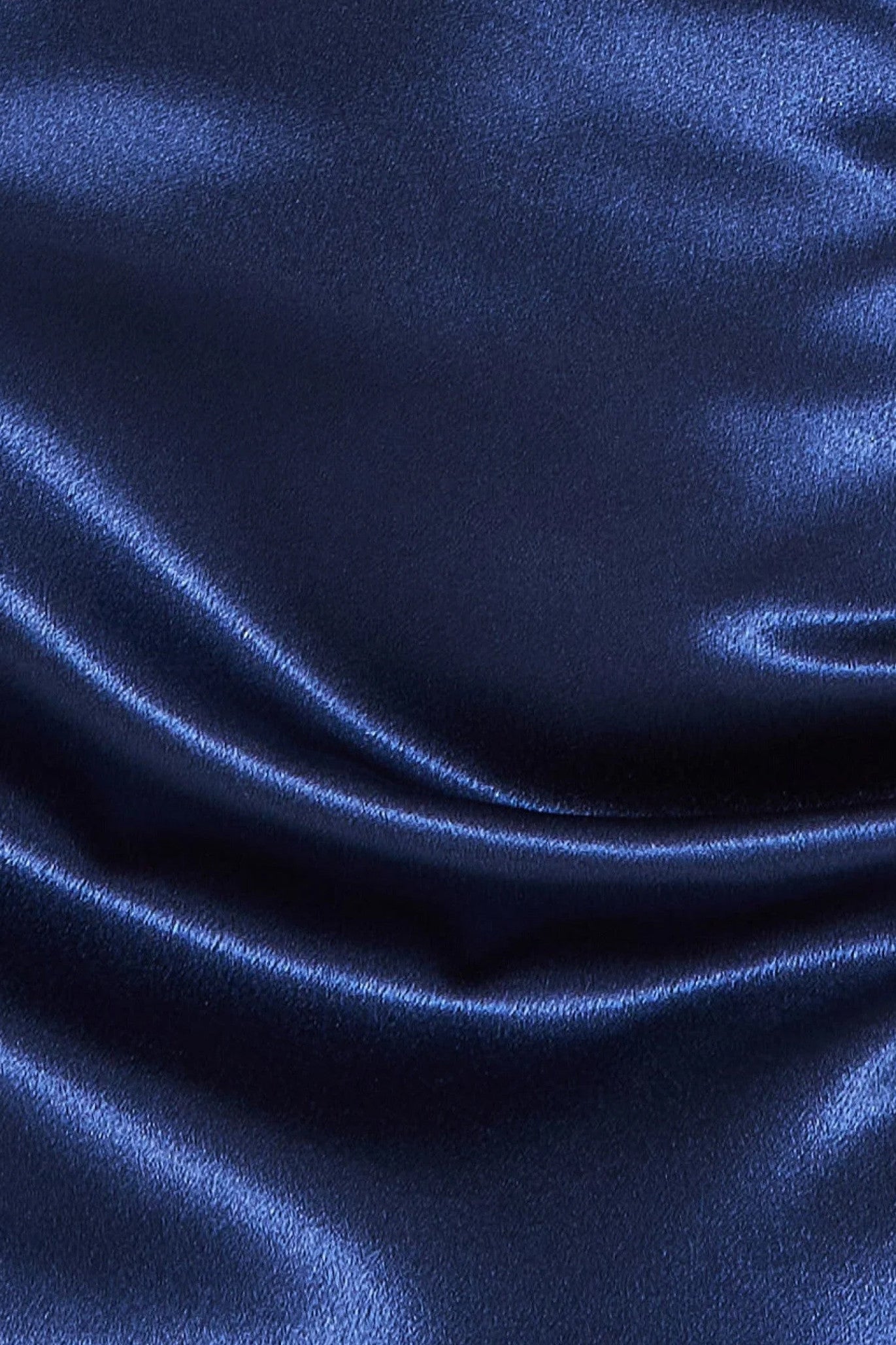 Cowl Neck With Strappy Back Satin Maxi - Navy DR2113