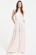 Champagne Jacquard Wide Leg Jumpsuit by Liquorish