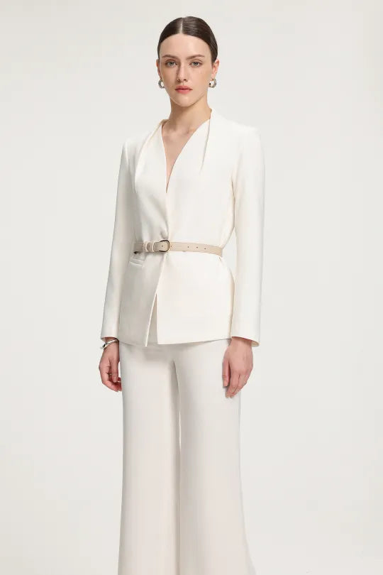 Belted Smooth Long Suit Set R2509MZ006