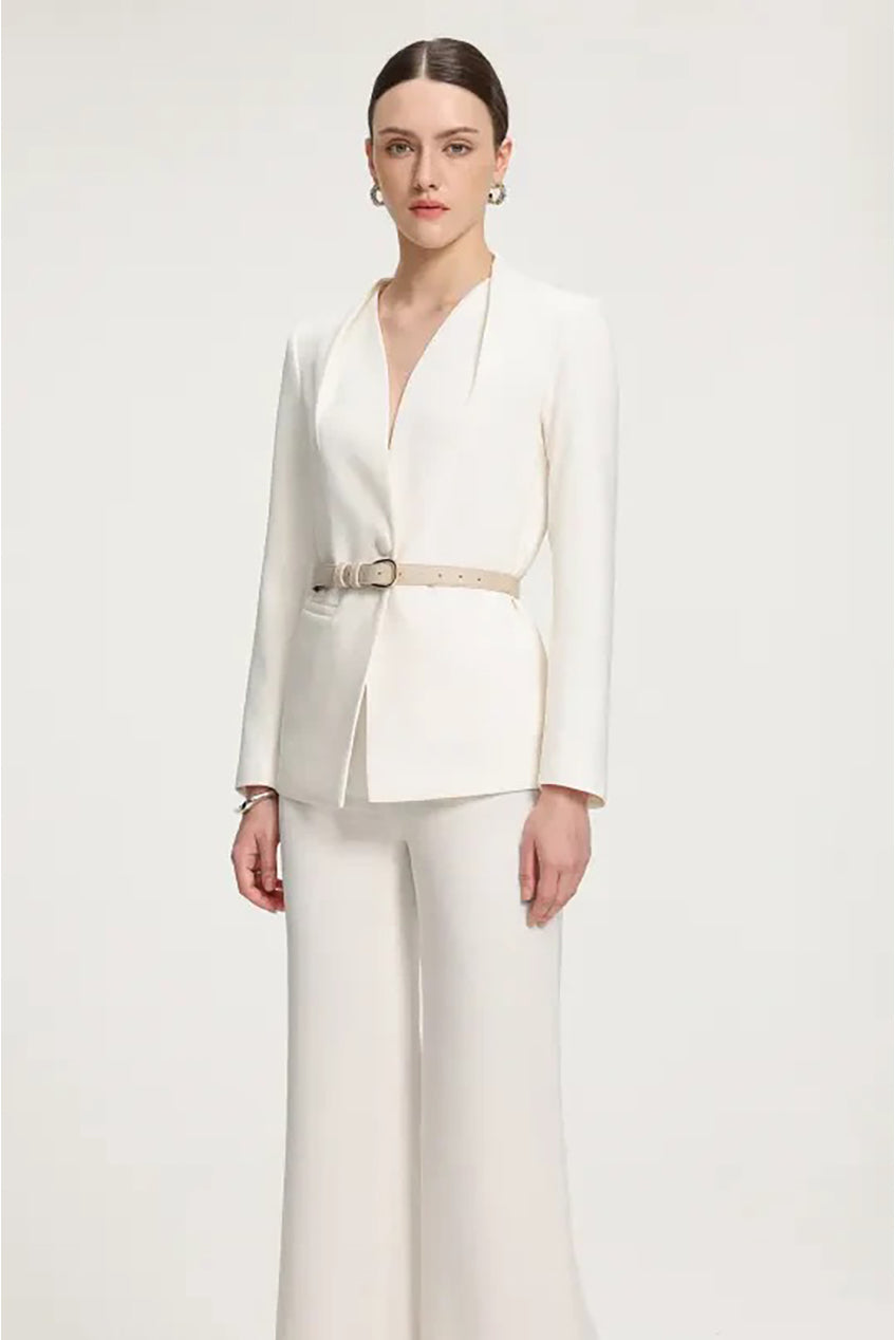 Belted Smooth Long Suit Set R2509MZ006