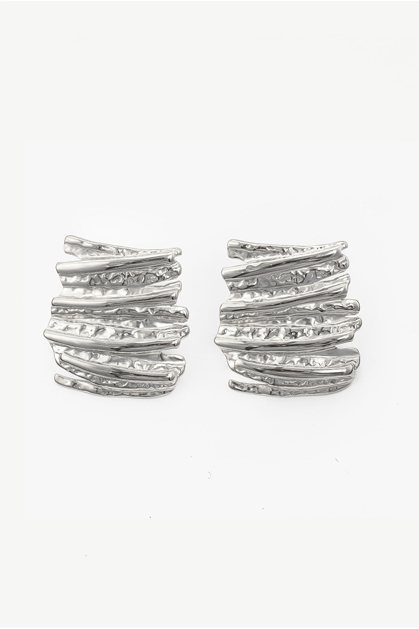 Rectangular Textured Stud Earrings E31