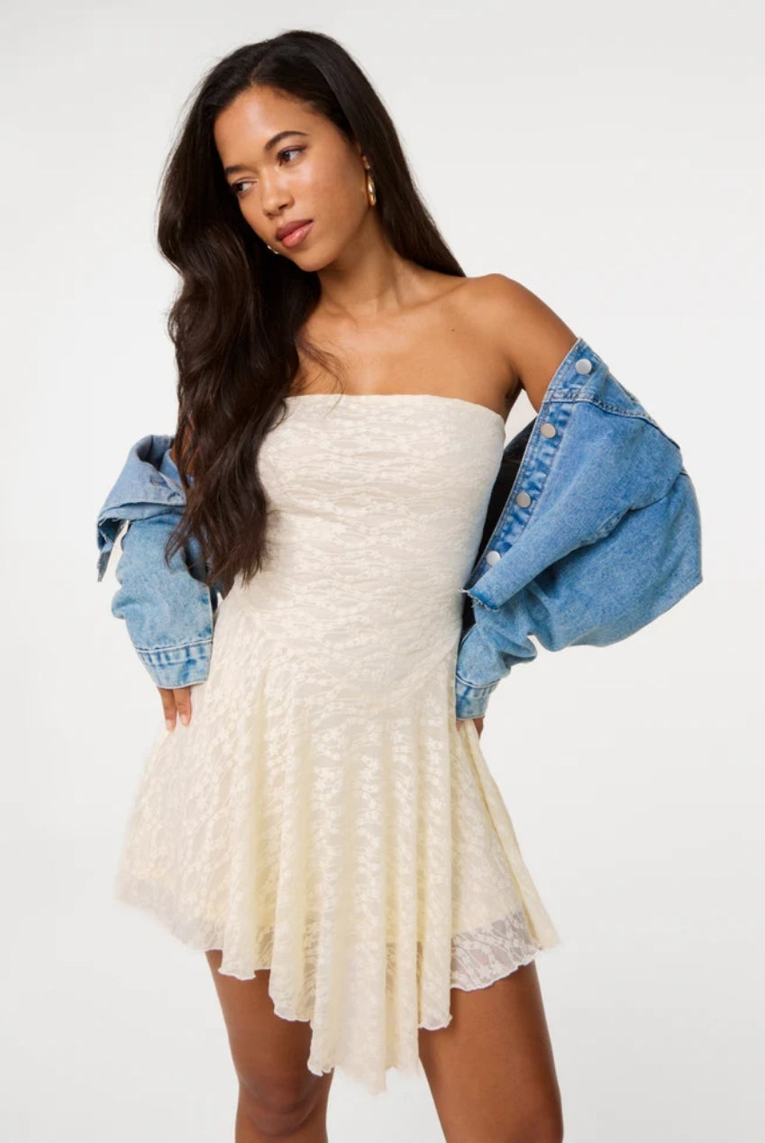 Lace Asymmetric Mini Dress SS26024P013