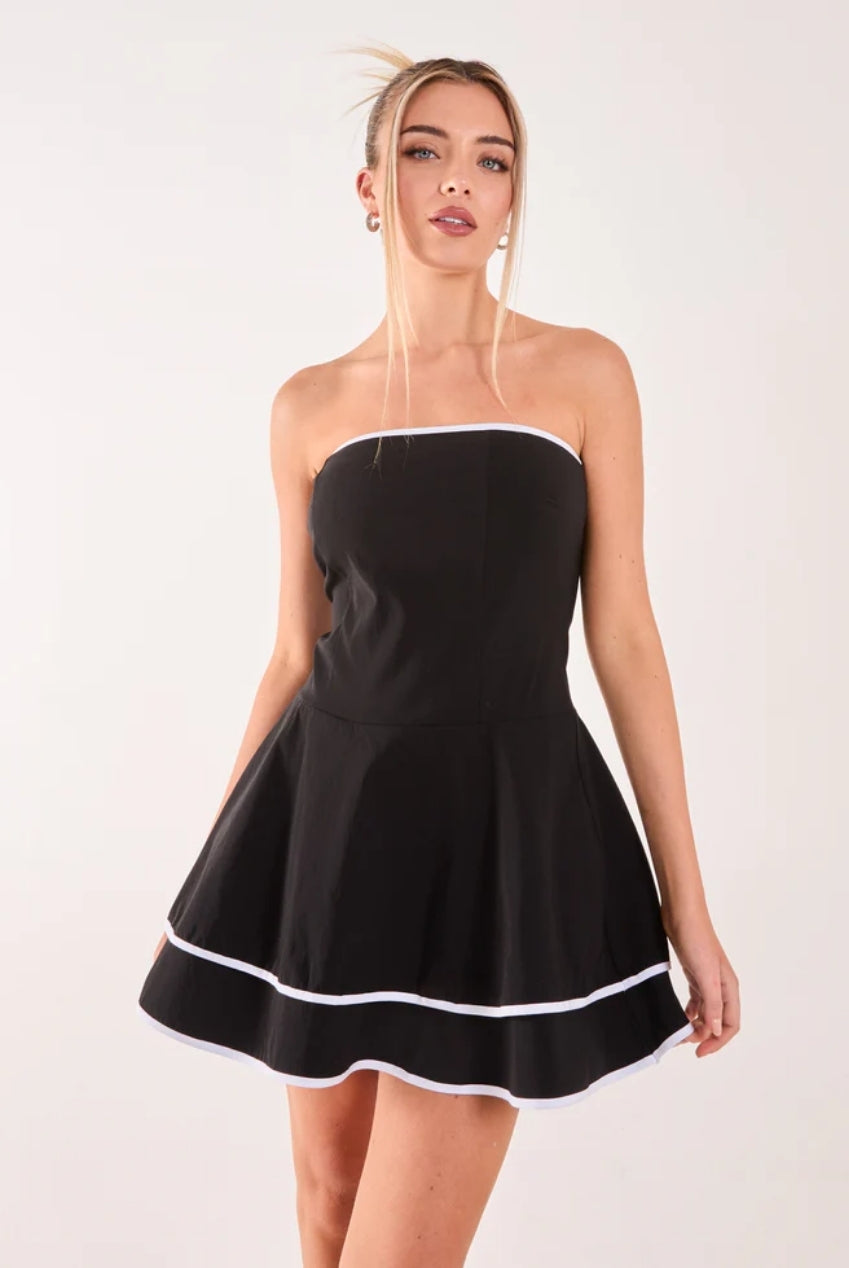 Bandeau Contrast Binding Mini Dress AW24132P031