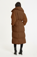 Brown Longline Belted Puffer Coat by Liquorish
