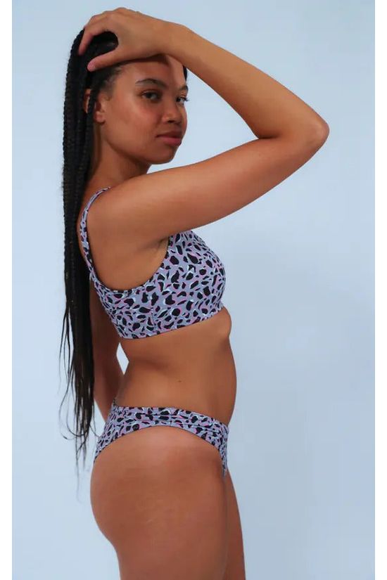 Bikini Low Rise Bottoms In Purple Leopard Print LRBPL23