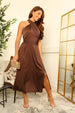 Cross Over Halterneck Midi Dress by Double Second