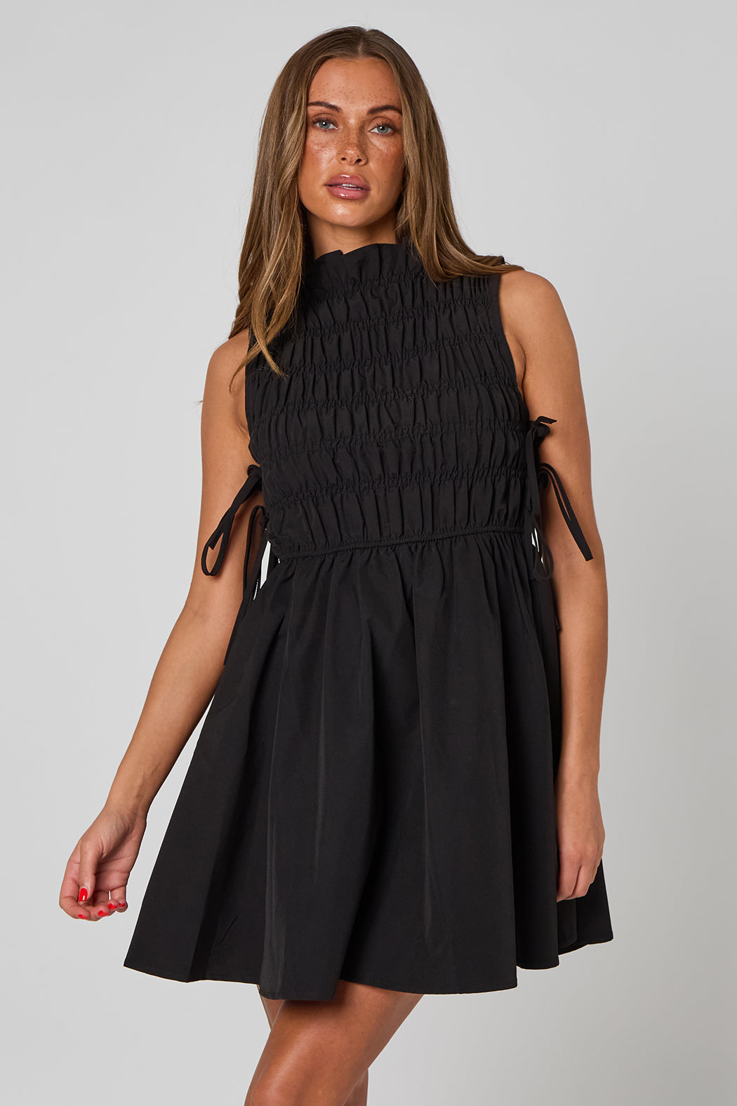 Shirred Mini Dress 40DRS37419-c1