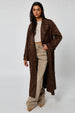 Faux Suede Leopard Trench by Urban Bliss
