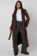 Chocolate Suede Trench Coat by Urban Bliss