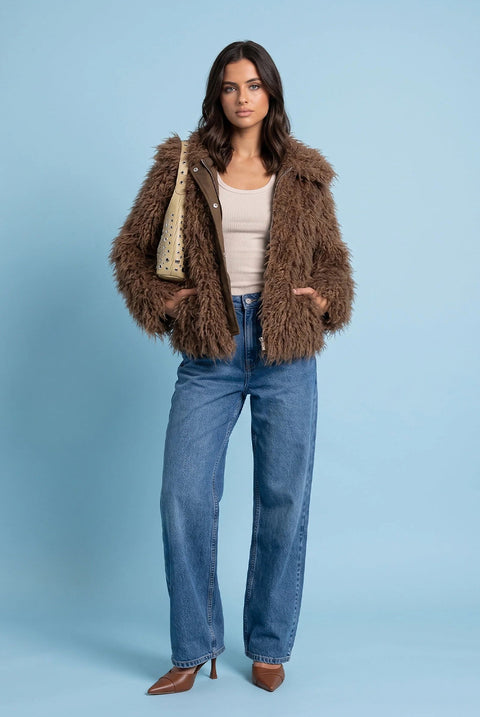 Mongolian Faux Fur Coat by Urban Bliss