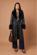 Fur Cuff Pu Jacket Black by Urban Bliss
