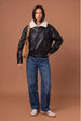 Borg Pu Bomber Jacket by Urban Bliss