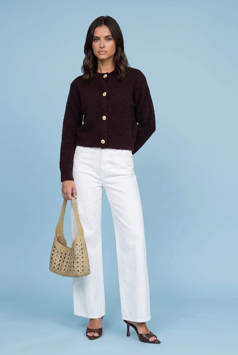 Wool Blend Cropped Cardigan by Urban Bliss