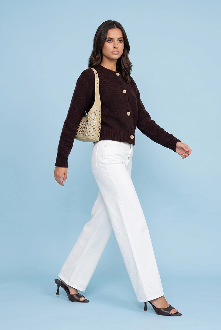 Wool Blend Cropped Cardigan 40KW36220