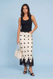Lace Trim Spot Maxi Skirt White Pattern by Urban Bliss