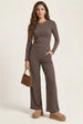 Jersey Long Sleeved Striped Top Chocolate by Urban Bliss