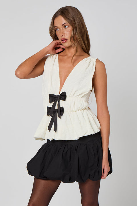 Tie-Back Bow Top by Urban Bliss