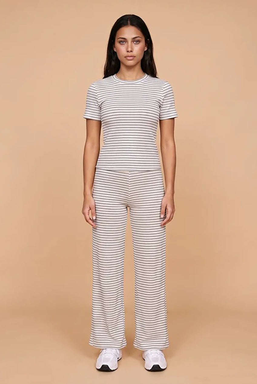 Ribbed Stripe Wide Leg Trouser 40TRS39814