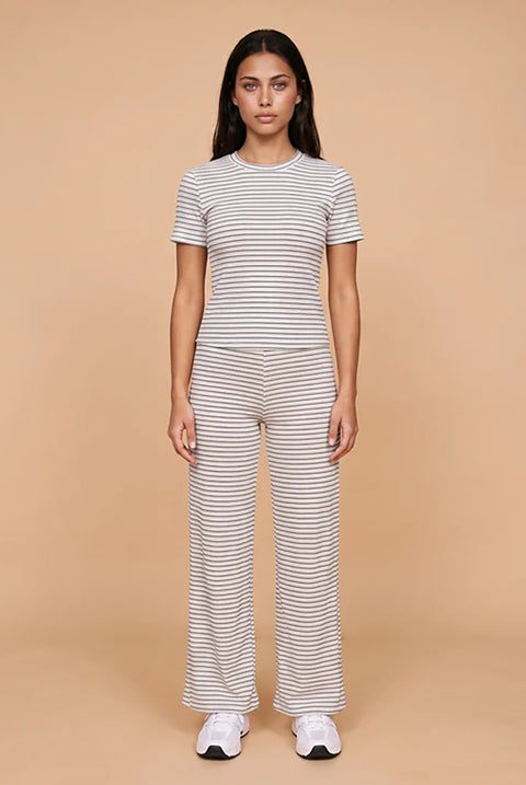 Ribbed Stripe Wide Leg Trouser by Urban Bliss