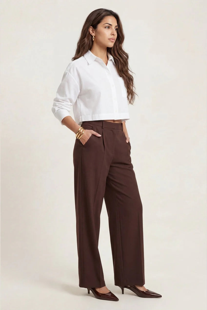 Linen Blend Wide Leg Trouser 40TRS32886-c24
