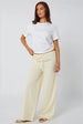 Lemon Linen-Look Elasticated Wide Leg Trouser by Urban Bliss