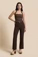 Belted Wide Leg Trouser Chocolate by Urban Bliss