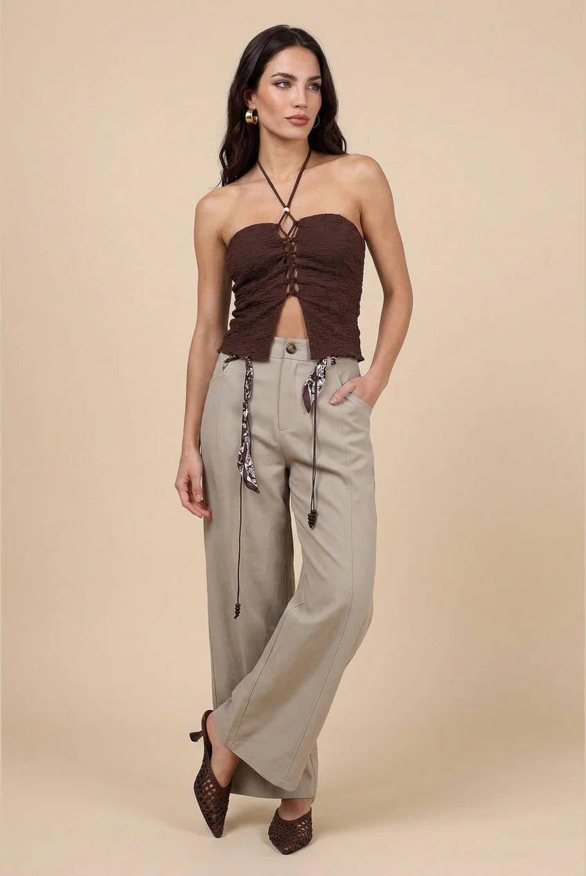 Belted Barrel Leg Trouser Grey 40TRS38778-c2