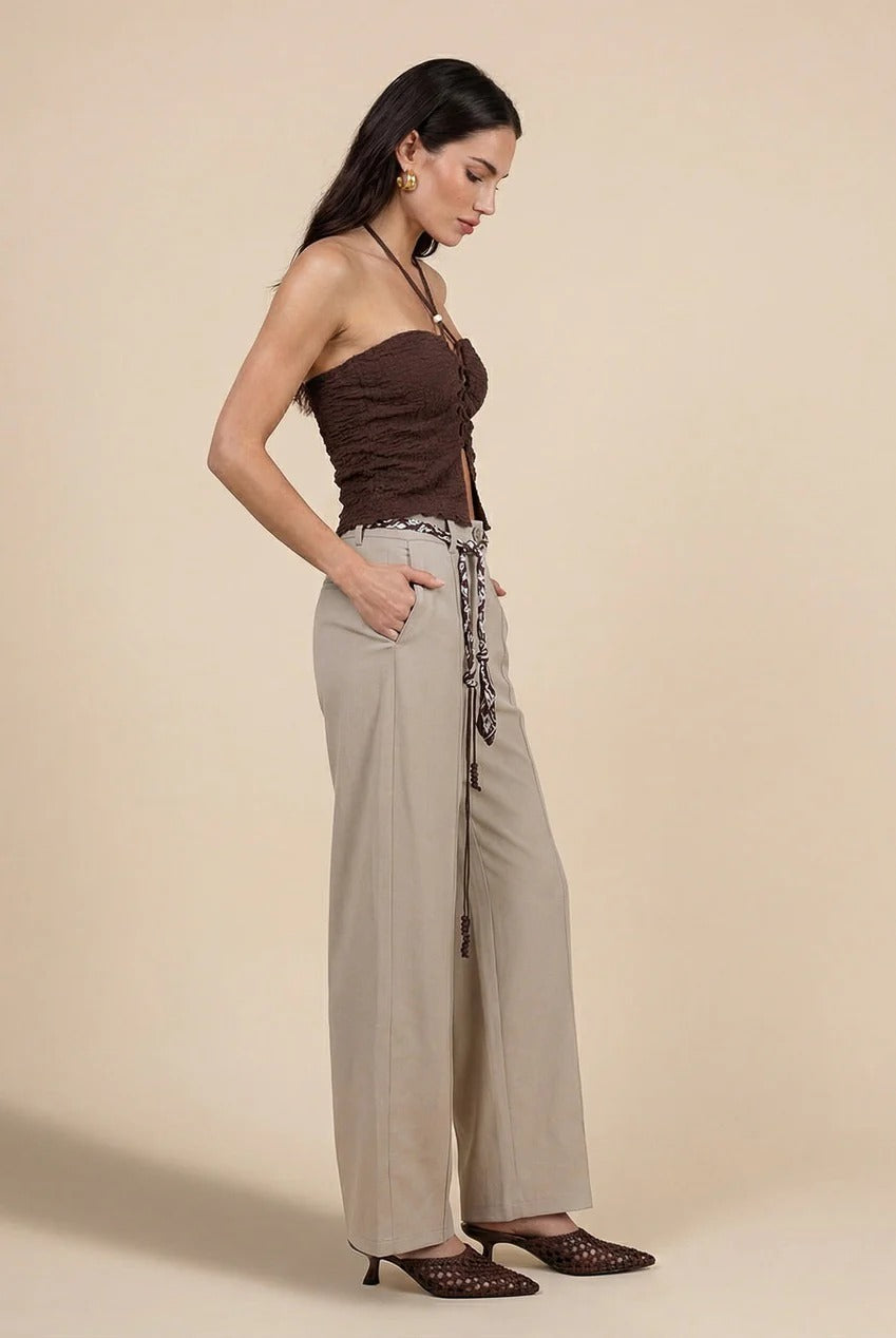 Belted Barrel Leg Trouser Grey 40TRS38778-c2