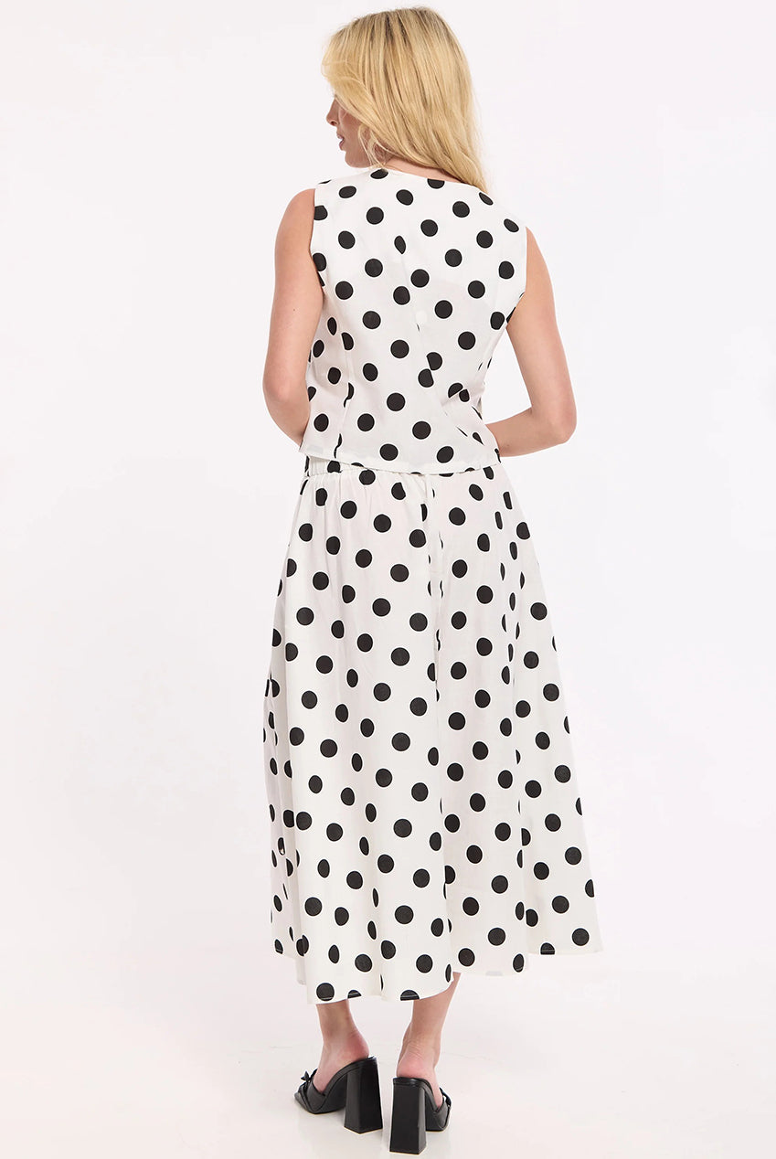 Polka Dot Linen Blend Co-Ord Set LQ172685002