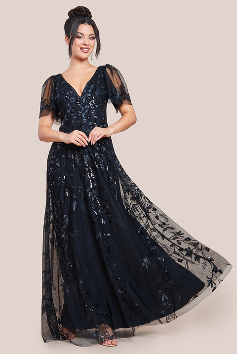 Long sleeve embroidered maxi dress online