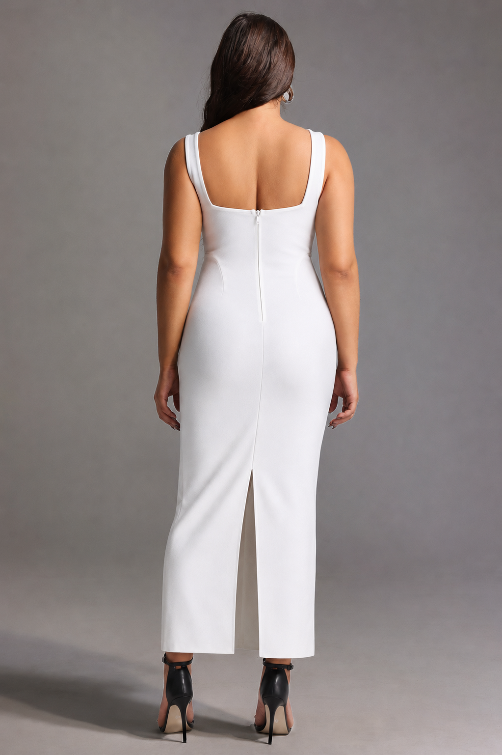 Shea Elegant Contour Square Neck Floral Pearl Bandage Maxi Dress D260301431