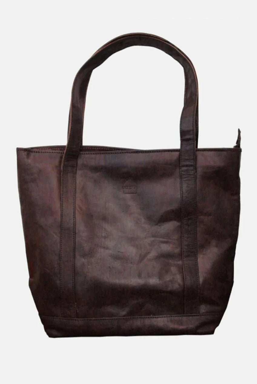 The Nador Tote Bag In Dark Brown 4402