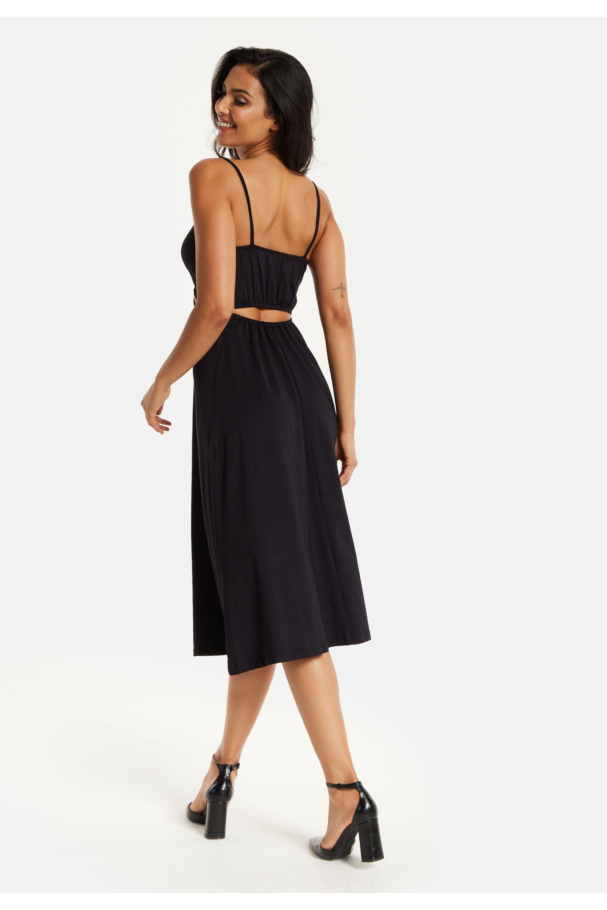 Black Cami Dress With Cut Out Details LIQTRDR2001