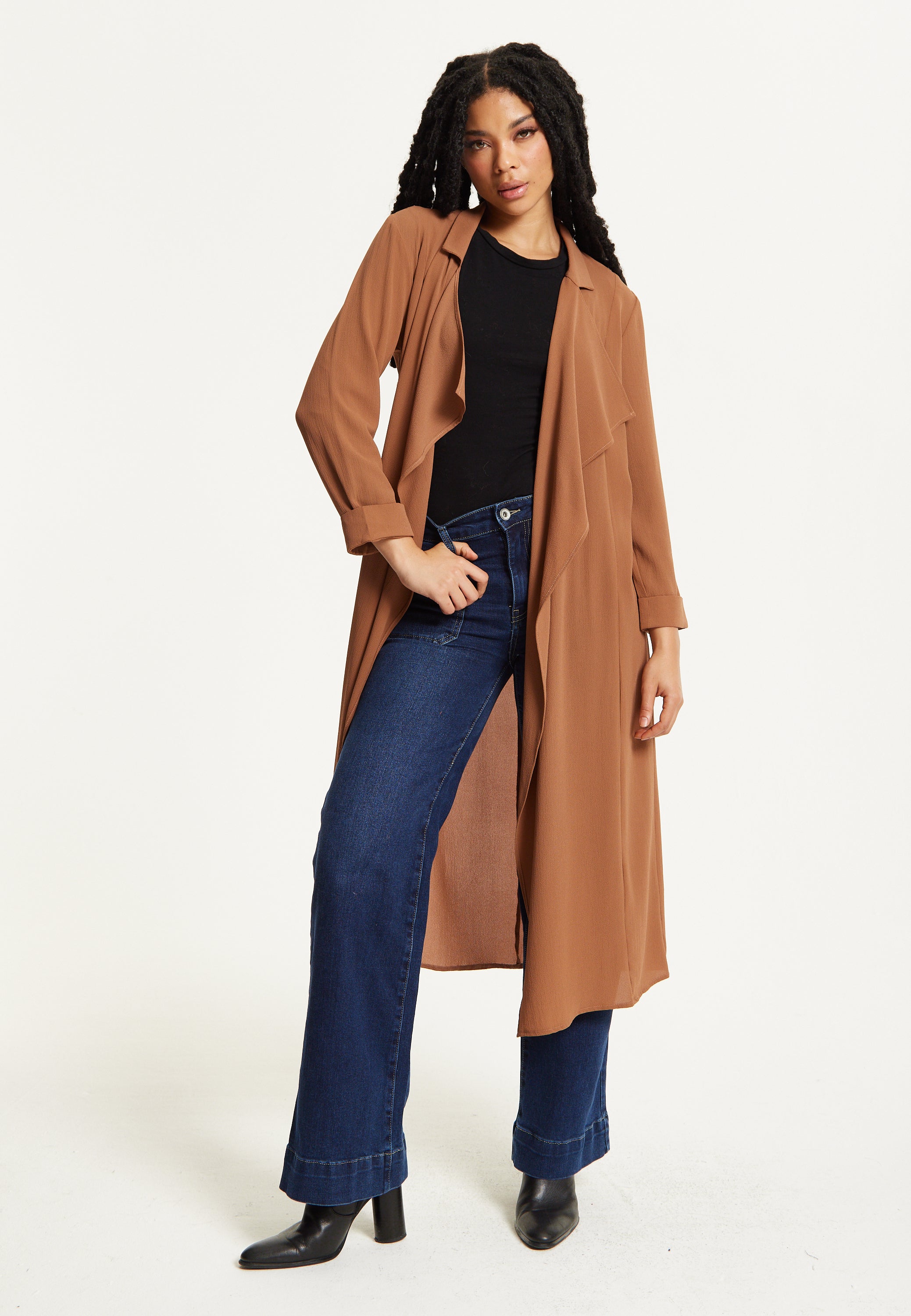 Camel Waterfall Duster Coat 25AW-44038
