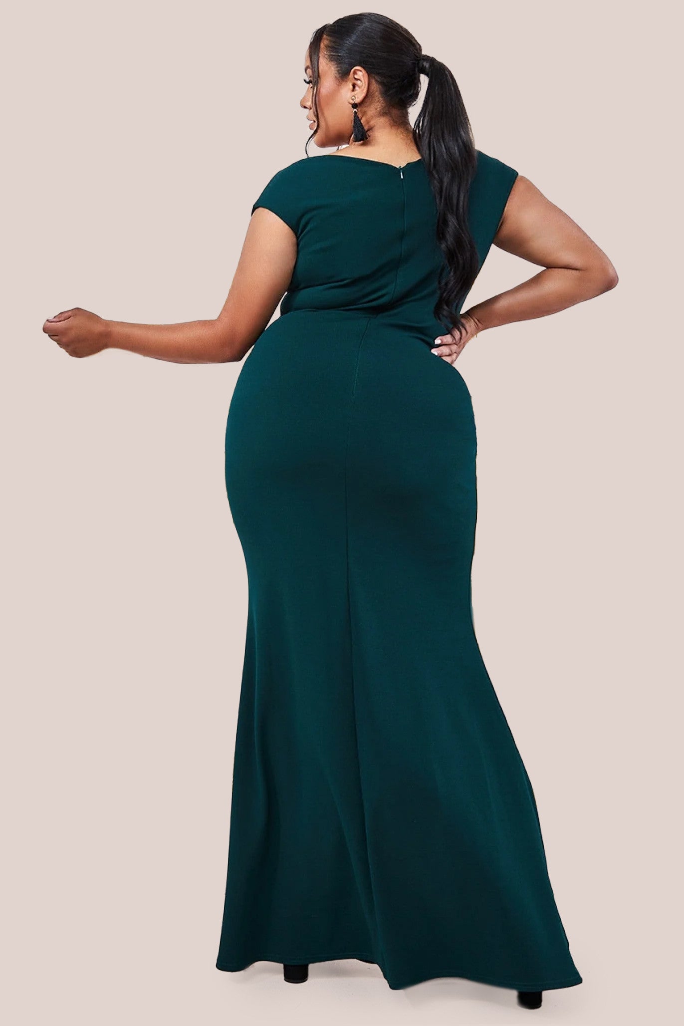 Bardot Pleated Maxi Dress - Emerald DR1092PLUS