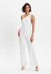 One Shoulder Backless Sequin Jersey Jumpsuit by Liquorish