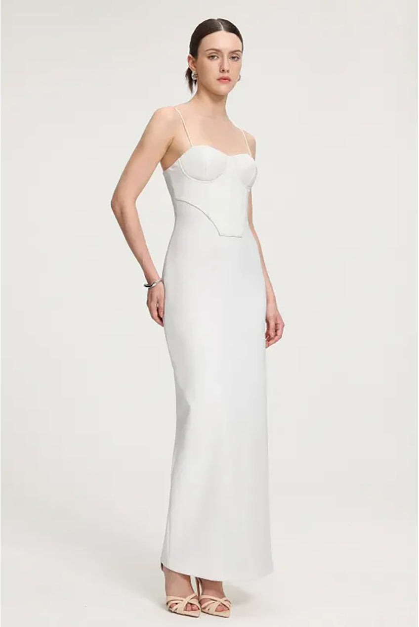 Corset Style Crepe Maxi Dress R2509DT041