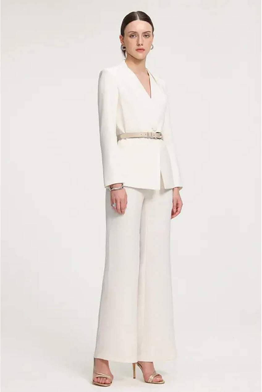 Belted Smooth Long Suit Set R2509MZ006