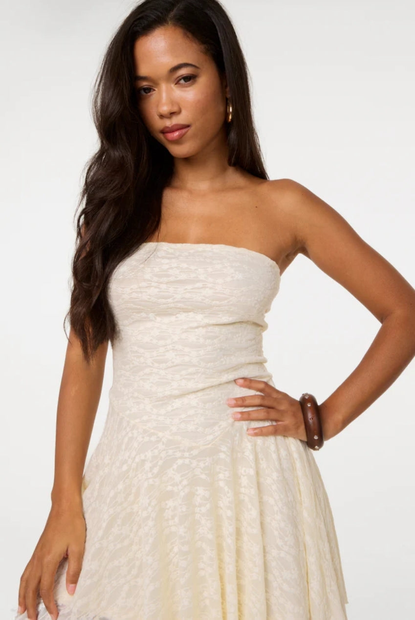 Lace Asymmetric Mini Dress SS26024P013